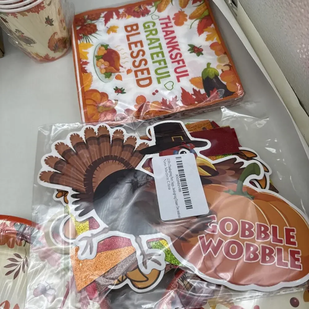 189Pcs Thanksgiving Party Supplies Thanksgiving Plates And Napkins Thanksgivi...